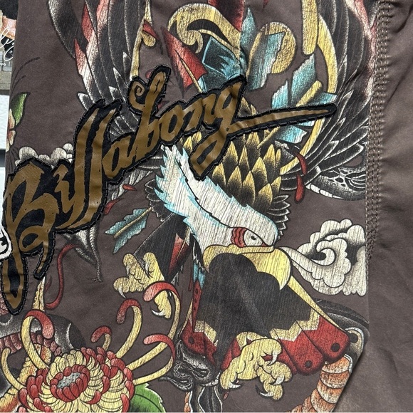 Billabong Mexico Bali Lotus Flower Cobra Snake Eagle Talon Surf Board Shorts 32 - Picture 5 of 16